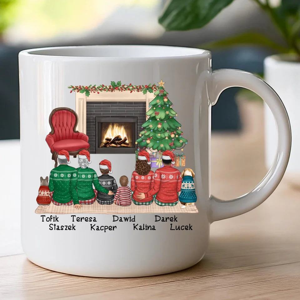 Kubek personalizowany świąteczny dla rodziny - z pieskami #810