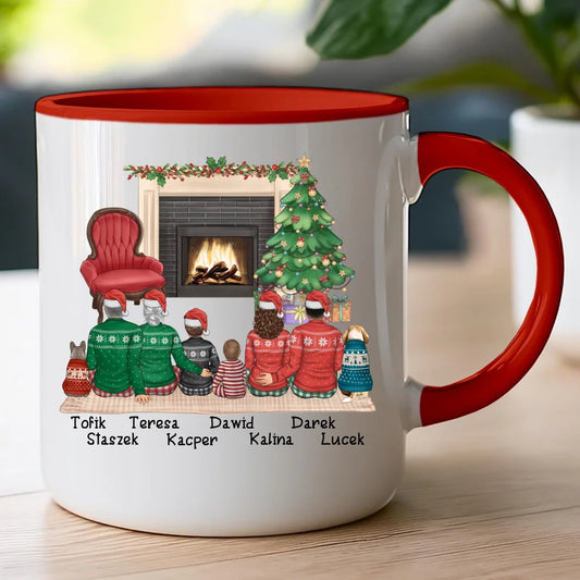 Kubek personalizowany świąteczny dla rodziny - z pieskami #810