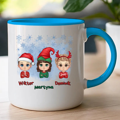 Kubek świąteczny dla dzieci "Mikołaj, Elf, Renifer", personalizowany