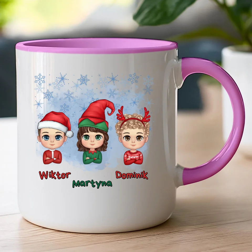 Kubek świąteczny dla dzieci "Mikołaj, Elf, Renifer", personalizowany