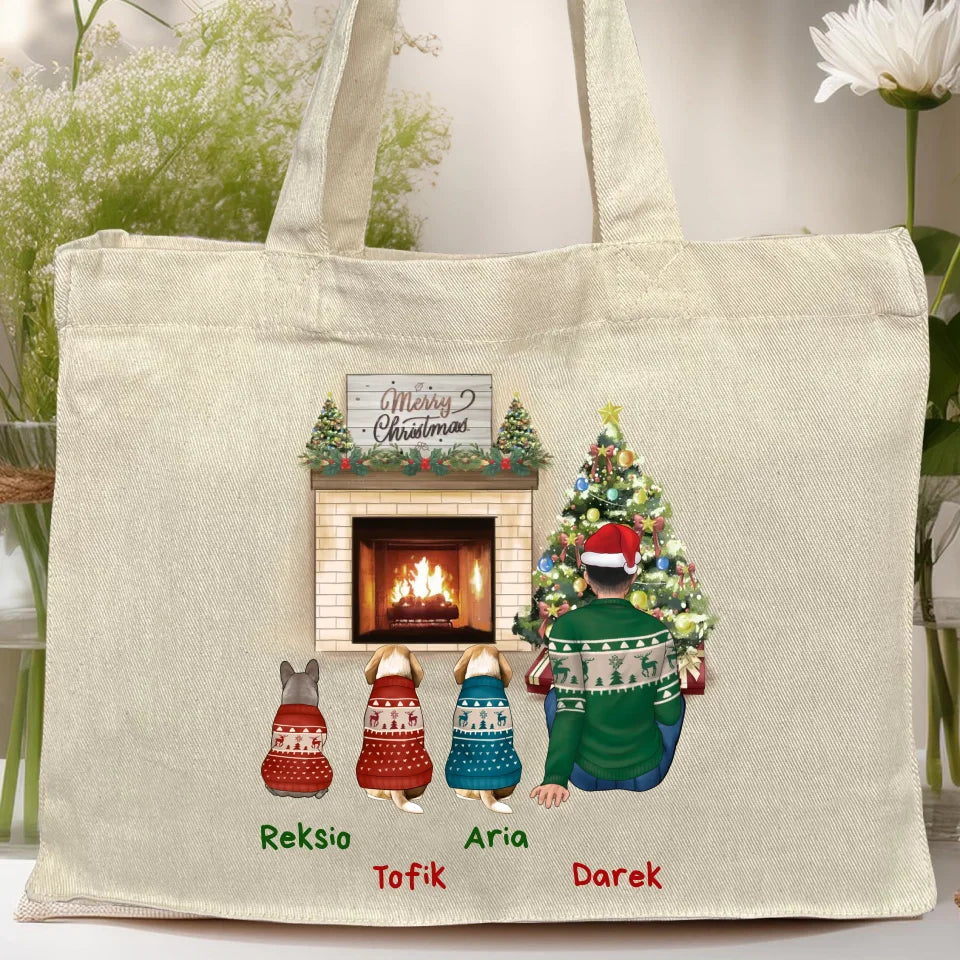 Torba personalizowana świąteczna dla mężczyzny - pieski #650