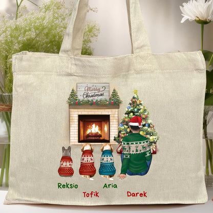Torba personalizowana świąteczna dla mężczyzny - pieski #650