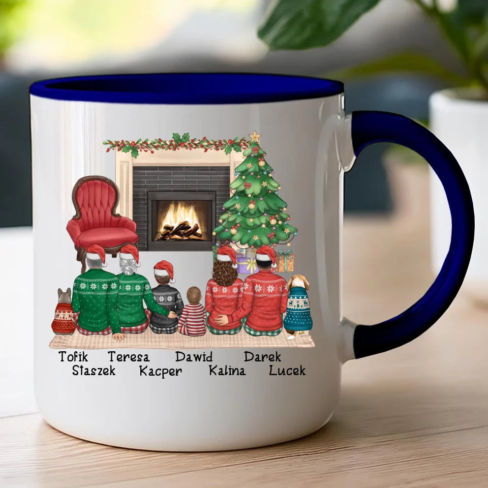 Kubek personalizowany świąteczny dla rodziny - z pieskami #810