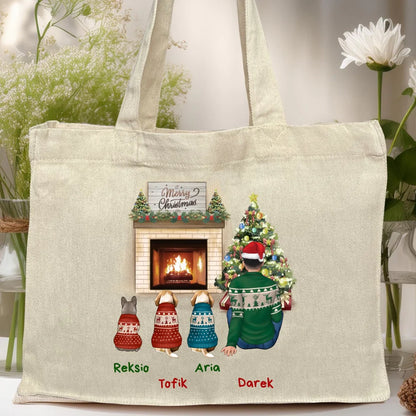 Torba personalizowana świąteczna dla mężczyzny - pieski #650