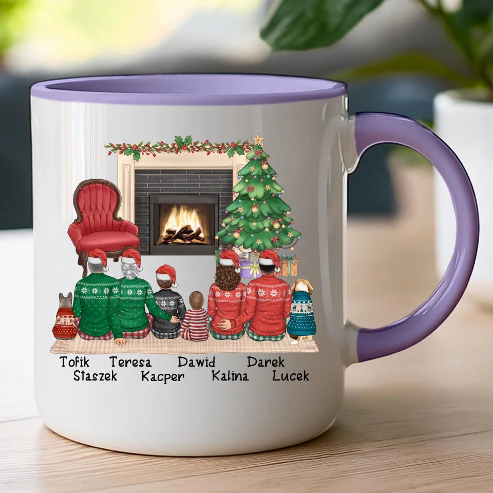 Kubek personalizowany świąteczny dla rodziny - z pieskami #810