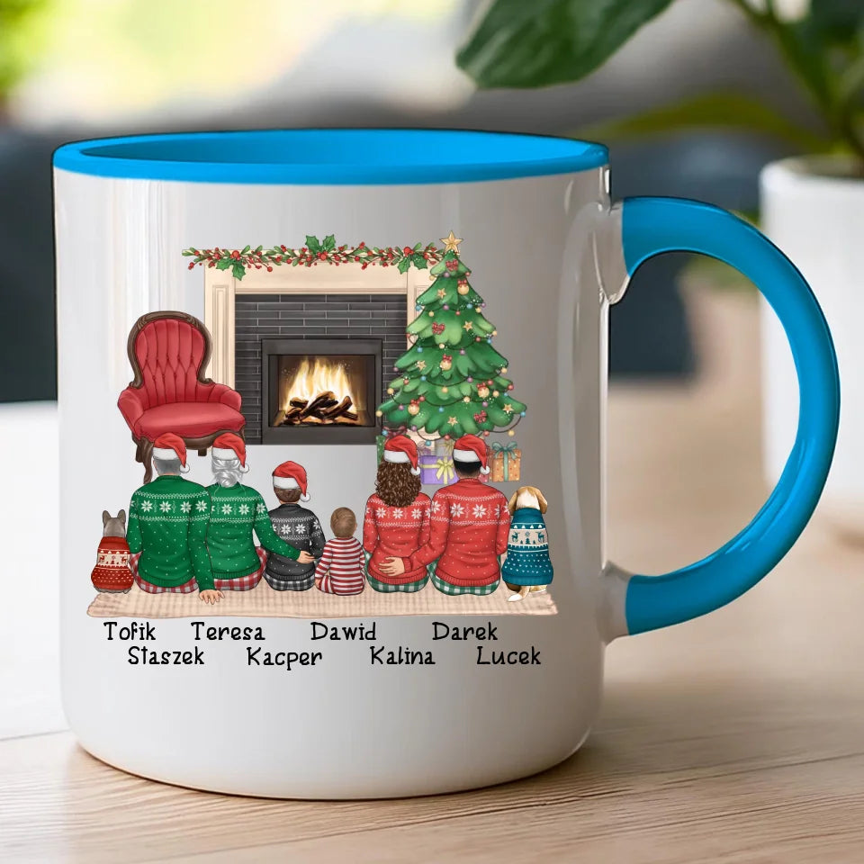Kubek personalizowany świąteczny dla rodziny - z pieskami #810