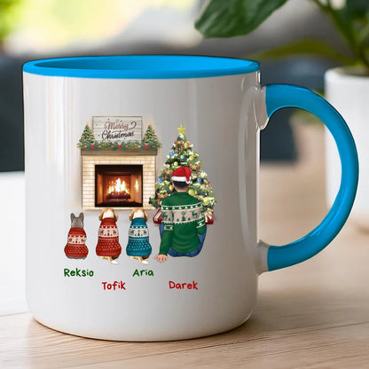 Kubek personalizowany świąteczny dla mężczyzny - pieski #650