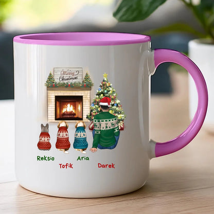 Kubek personalizowany świąteczny dla mężczyzny - pieski #650