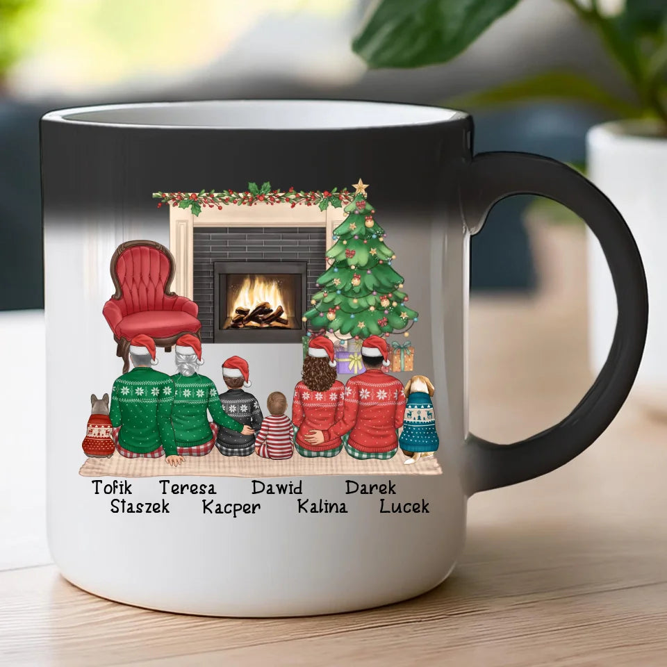 Kubek personalizowany świąteczny dla rodziny - z pieskami #810