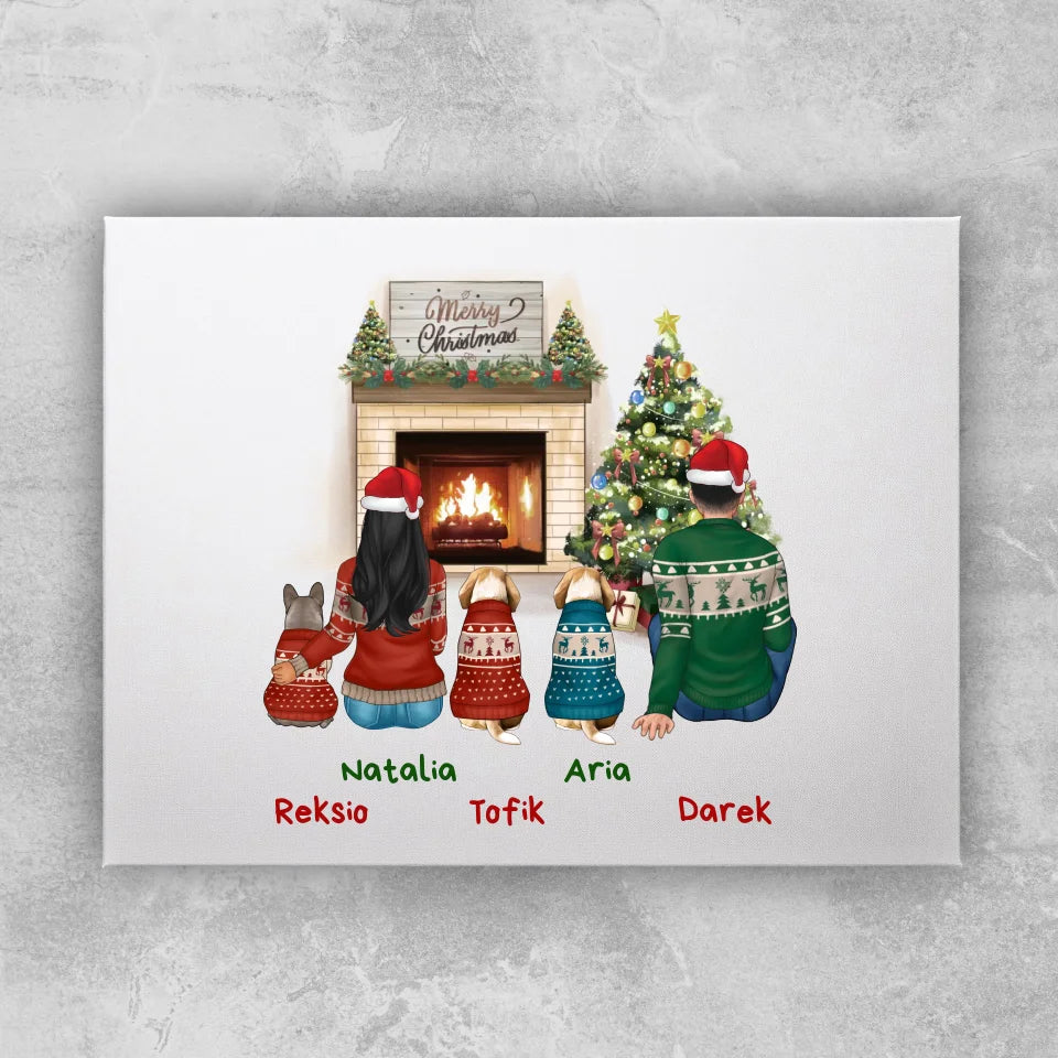 Obraz personalizowany świąteczny dla par - pieski #55