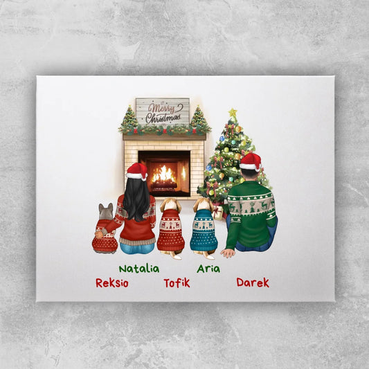 Obraz personalizowany świąteczny dla par - pieski #55