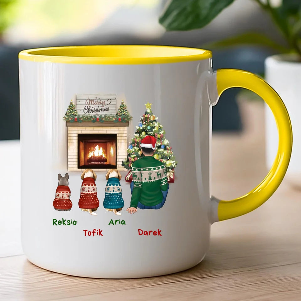 Kubek personalizowany świąteczny dla mężczyzny - pieski #650