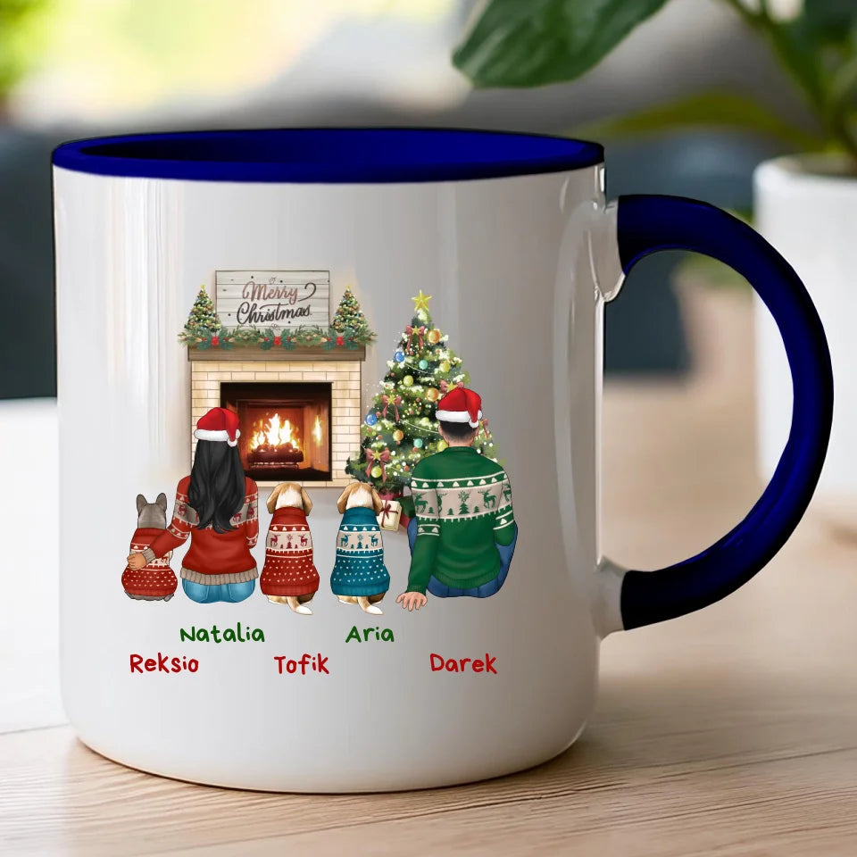 Kubek personalizowany świąteczny dla par - pieski #55