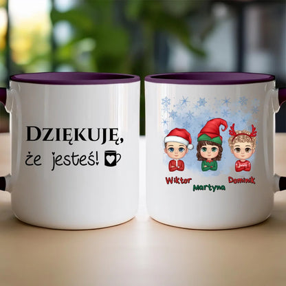 Kubek świąteczny dla dzieci "Mikołaj, Elf, Renifer", personalizowany