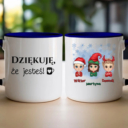 Kubek świąteczny dla dzieci "Mikołaj, Elf, Renifer", personalizowany