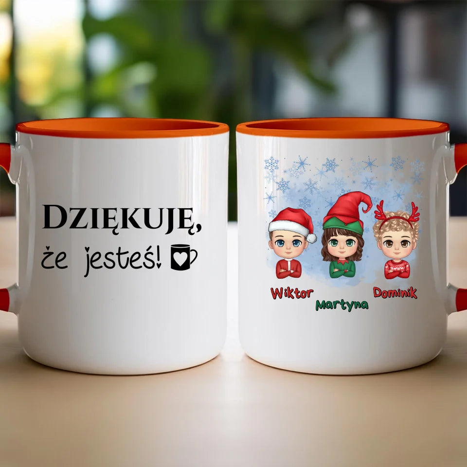 Kubek świąteczny dla dzieci "Mikołaj, Elf, Renifer", personalizowany