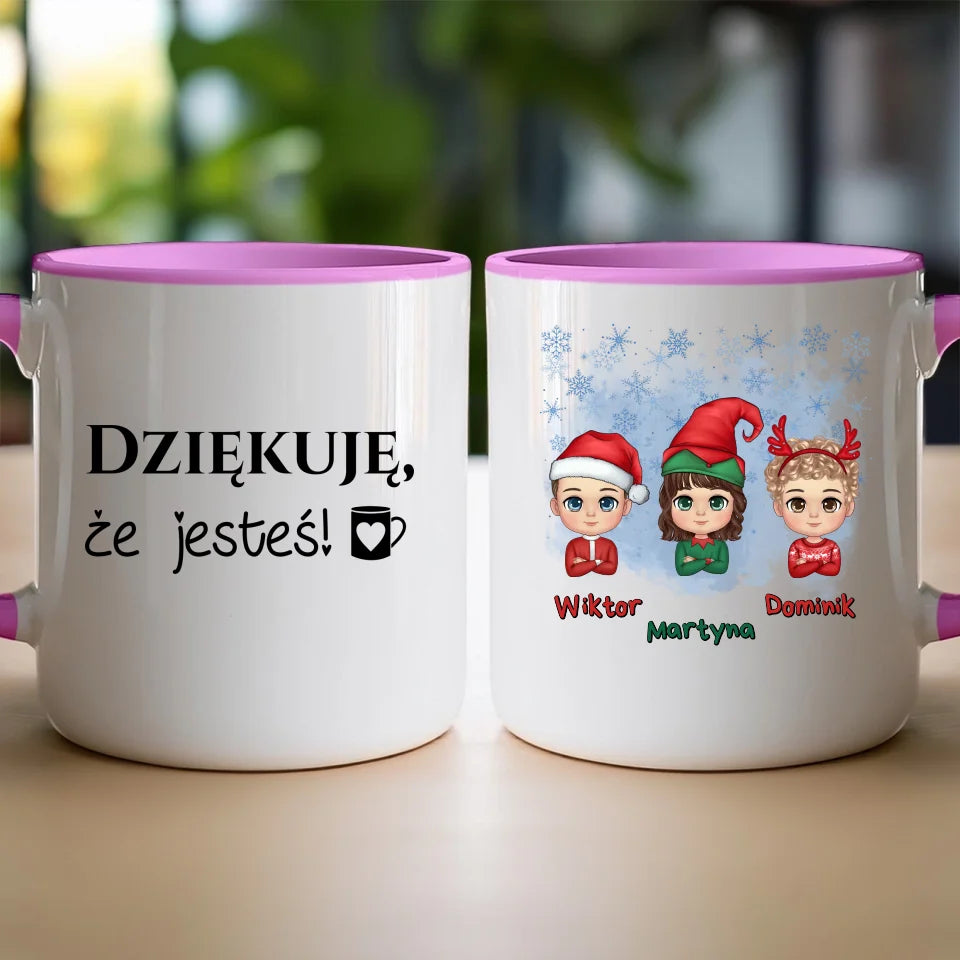 Kubek świąteczny dla dzieci "Mikołaj, Elf, Renifer", personalizowany