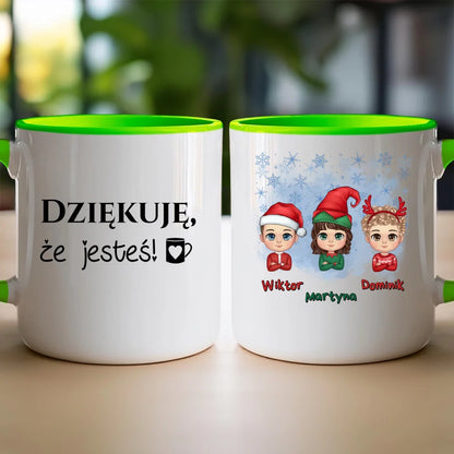 Kubek świąteczny dla dzieci "Mikołaj, Elf, Renifer", personalizowany