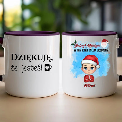 Kubek na Mikołajki "Mikołaju, byłem grzeczny", personalizowany