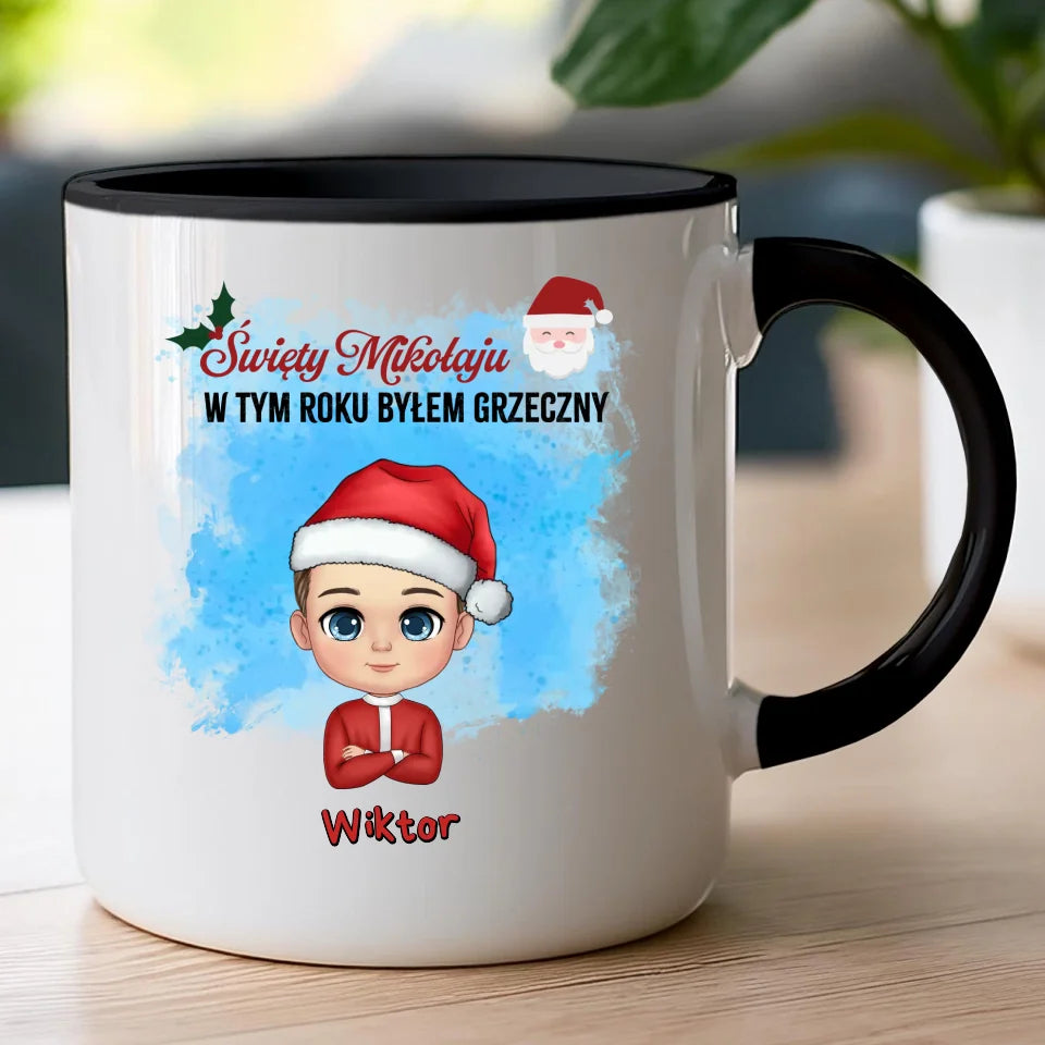 Kubek na Mikołajki "Mikołaju, byłem grzeczny", personalizowany