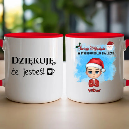 Kubek na Mikołajki "Mikołaju, byłem grzeczny", personalizowany