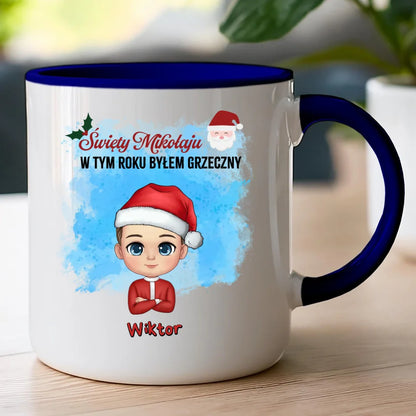 Kubek na Mikołajki "Mikołaju, byłem grzeczny", personalizowany