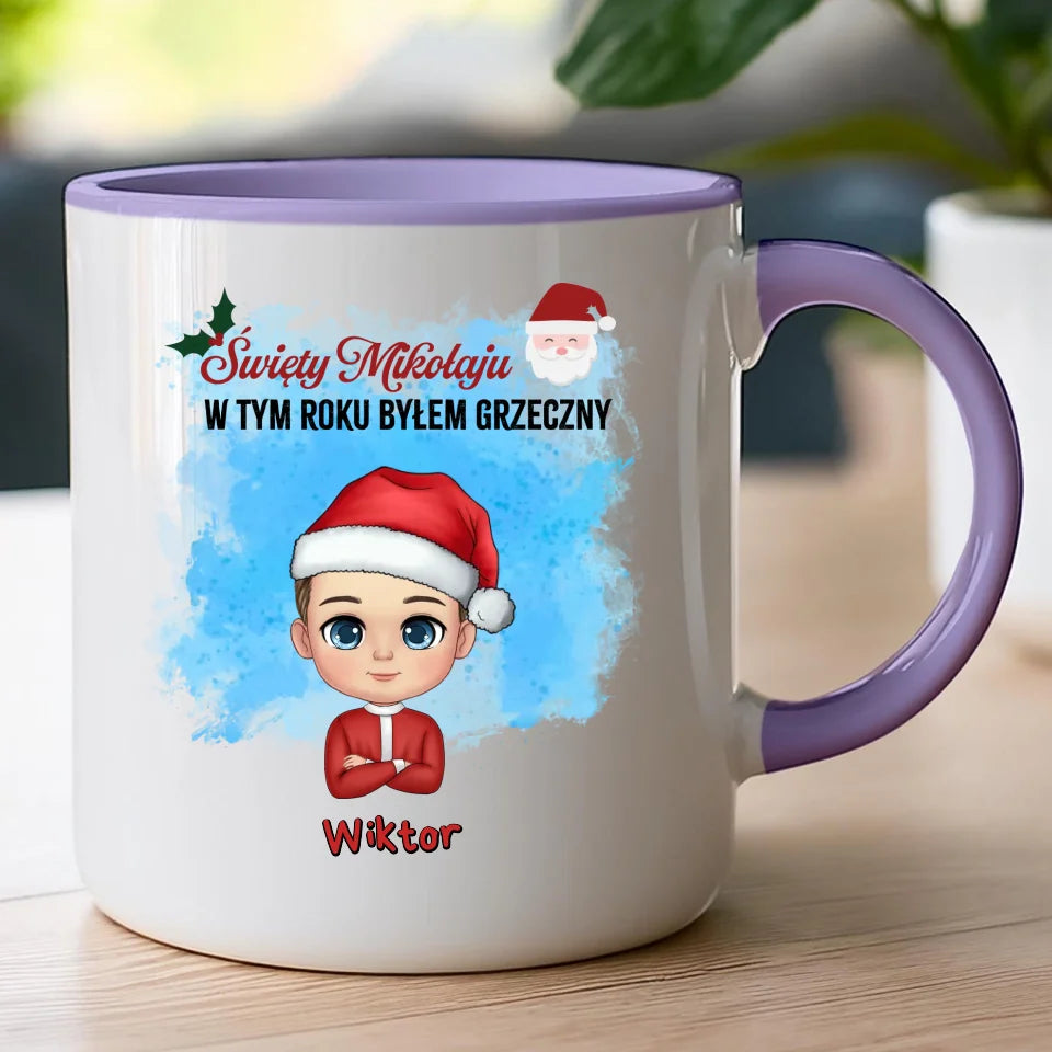 Kubek na Mikołajki "Mikołaju, byłem grzeczny", personalizowany