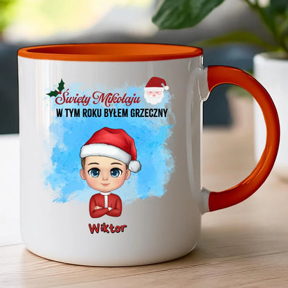 Kubek na Mikołajki "Mikołaju, byłem grzeczny", personalizowany