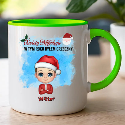 Kubek na Mikołajki "Mikołaju, byłem grzeczny", personalizowany