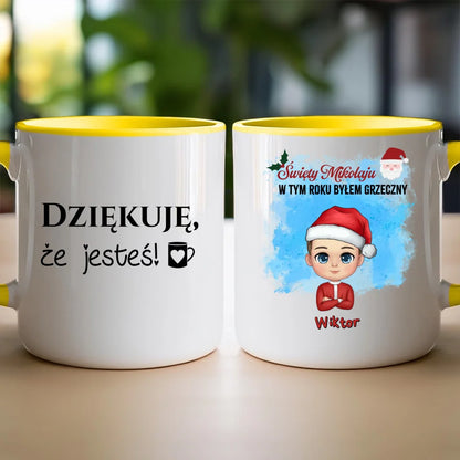 Kubek na Mikołajki "Mikołaju, byłem grzeczny", personalizowany