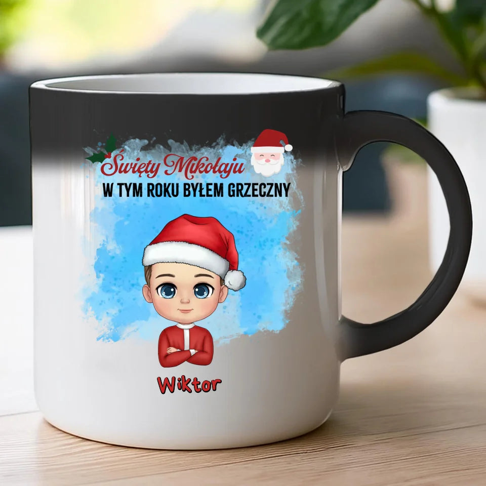 Kubek na Mikołajki "Mikołaju, byłem grzeczny", personalizowany