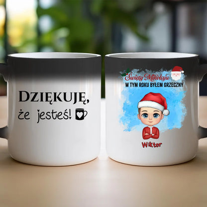 Kubek na Mikołajki "Mikołaju, byłem grzeczny", personalizowany