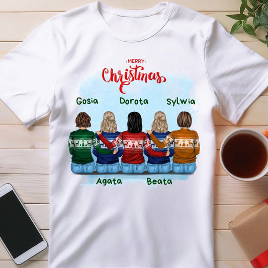 Koszulka personalizowana świąteczna dla przyjaciółek 2-5 osób #126