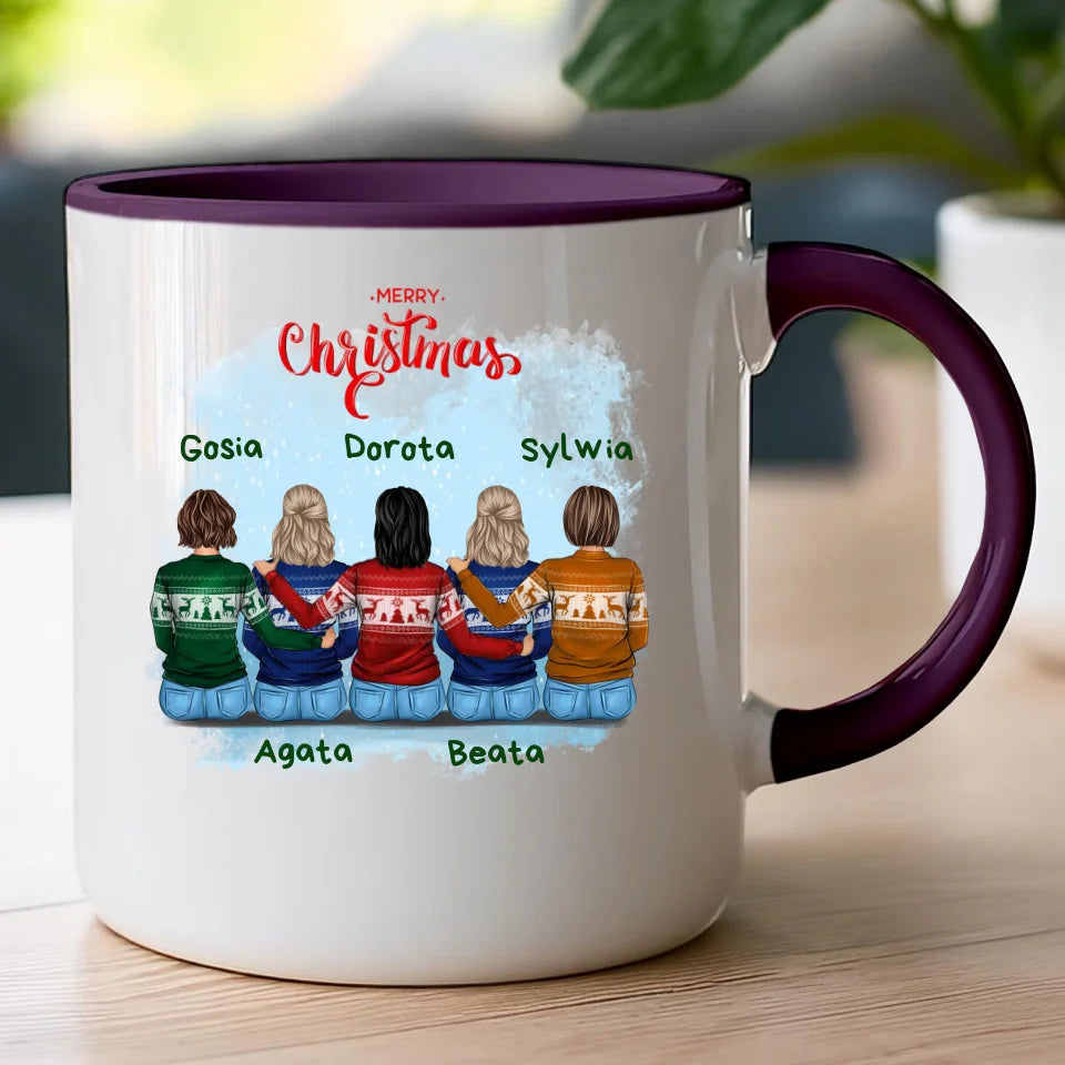 Kubek personalizowany świąteczny dla przyjaciółek 2-5 osób #126