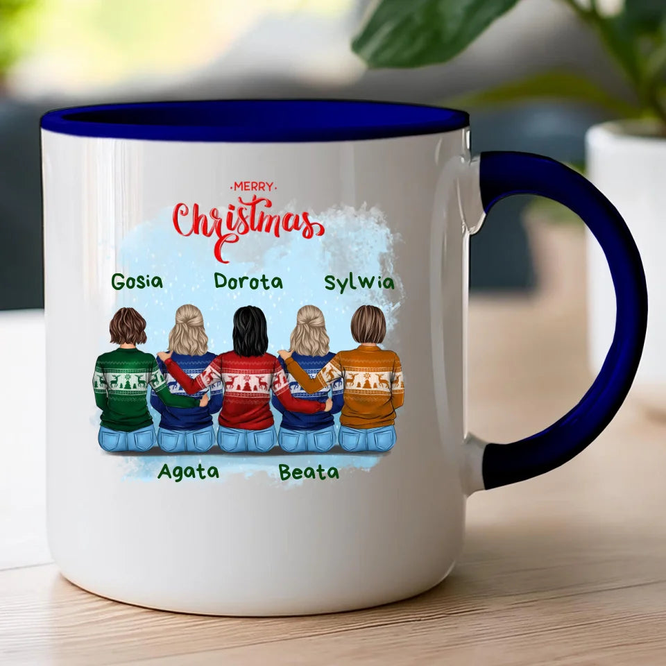 Kubek personalizowany świąteczny dla przyjaciółek 2-5 osób #126