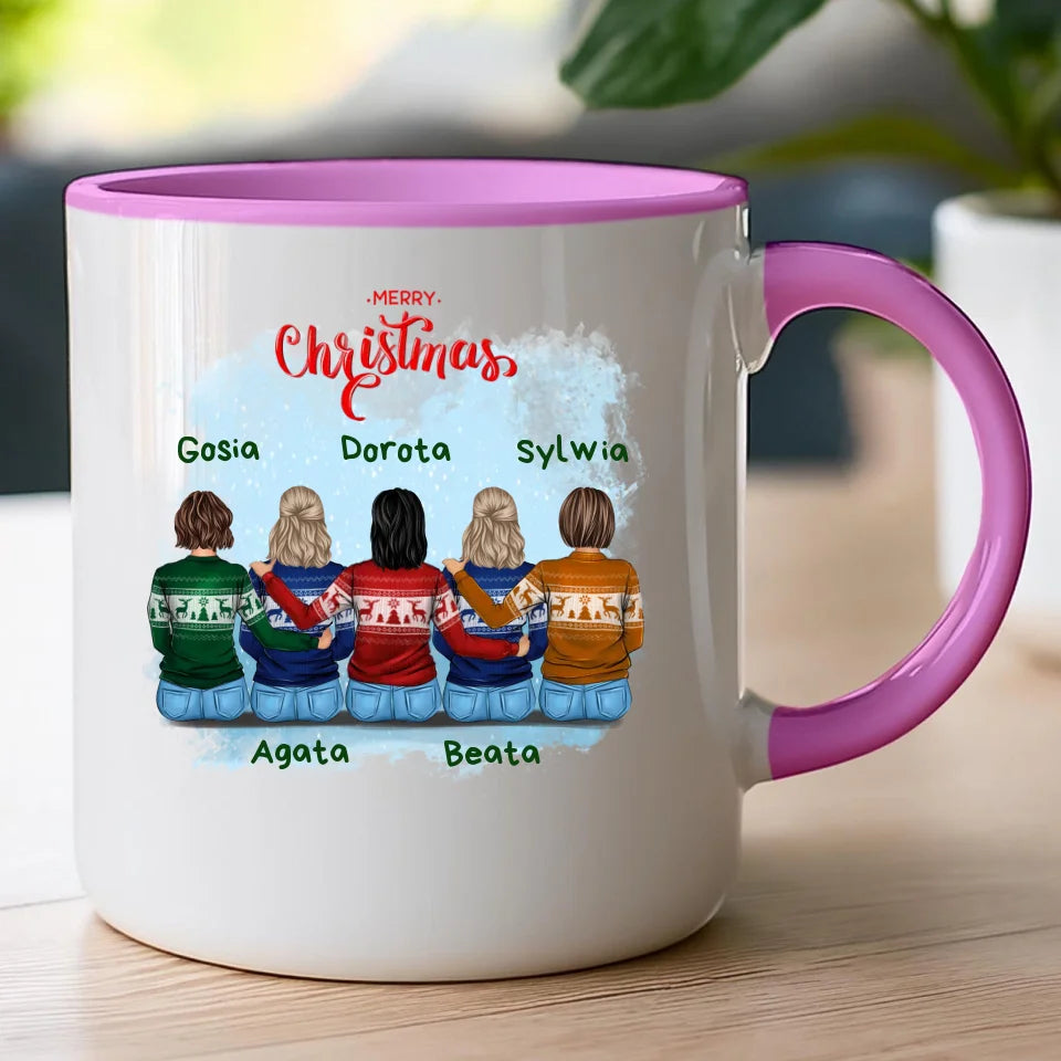 Kubek personalizowany świąteczny dla przyjaciółek 2-5 osób #126