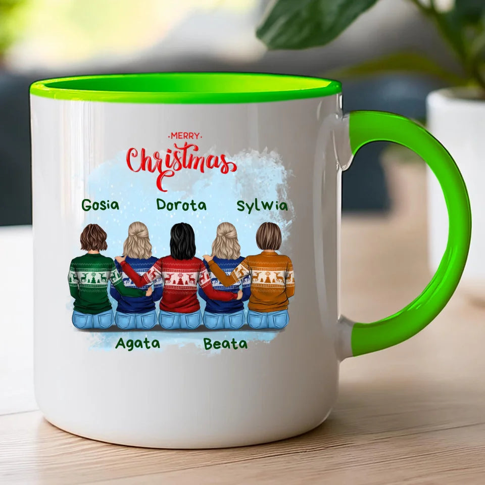 Kubek personalizowany świąteczny dla przyjaciółek 2-5 osób #126