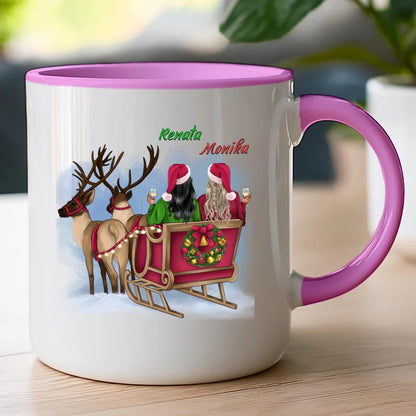 Kubek personalizowany świąteczny dla przyjaciółek #125