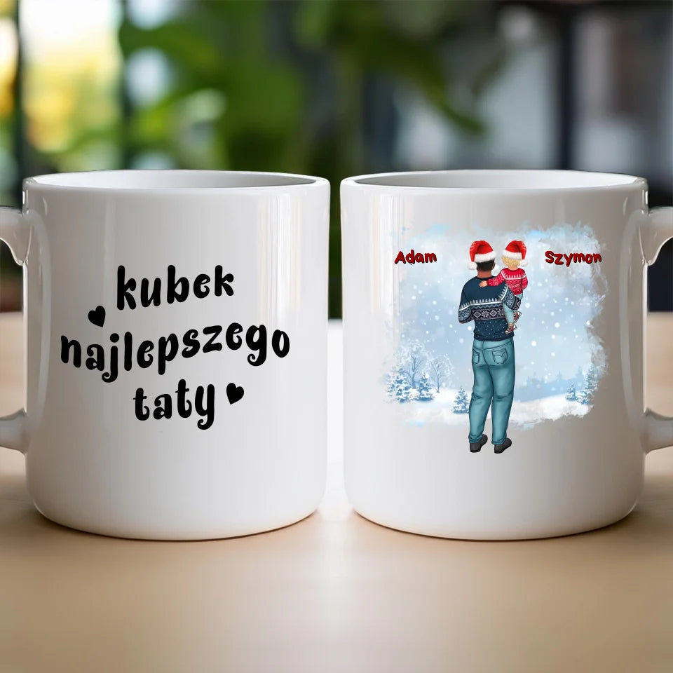 Poduszka świąteczna "Tata z dzieckiem", personalizowany