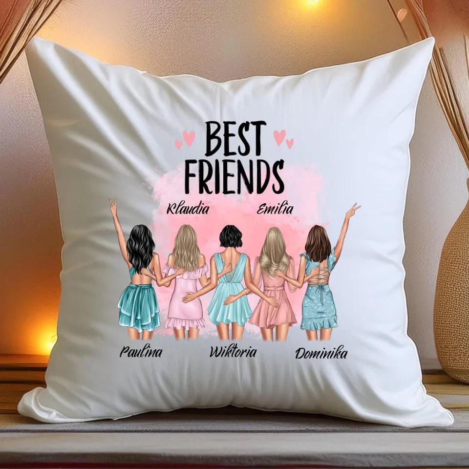 Poduszka personalizowana dla przyjaciółek "BEST FRIENDS", 2-5 osób