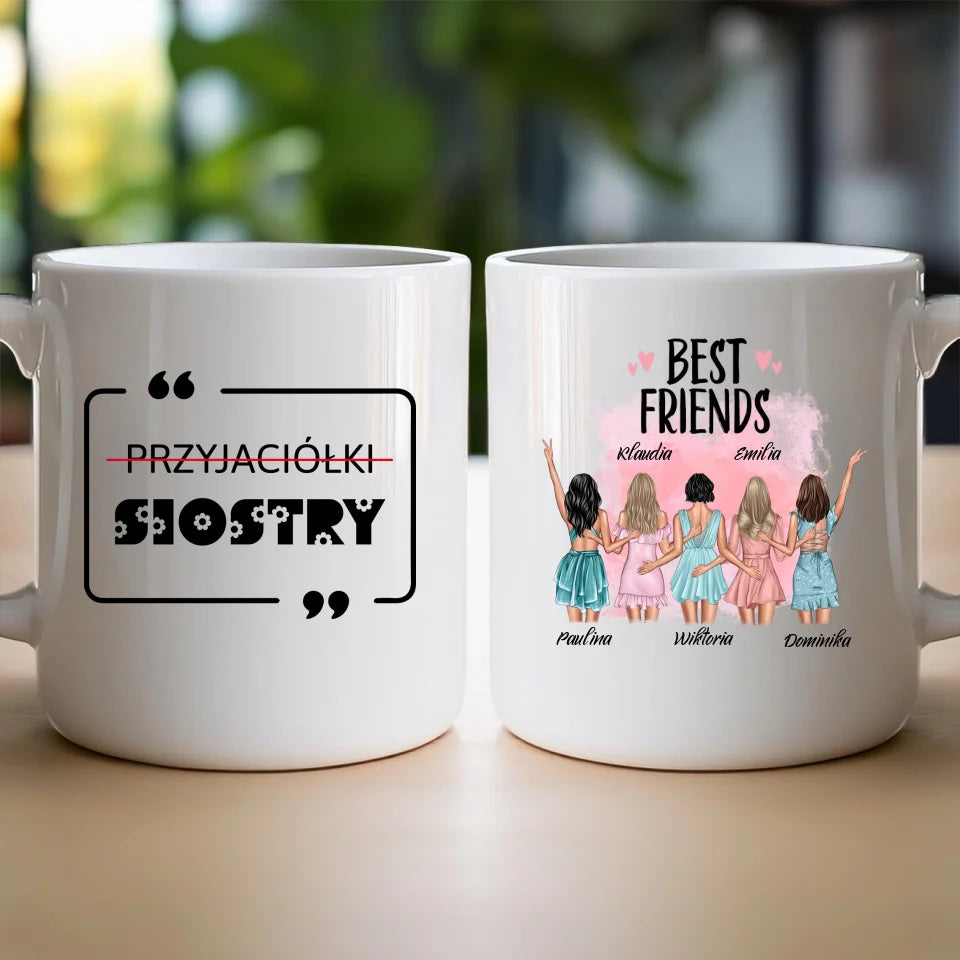 Kubek personalizowany dla przyjaciółek "BEST FRIENDS", 2-5 osób