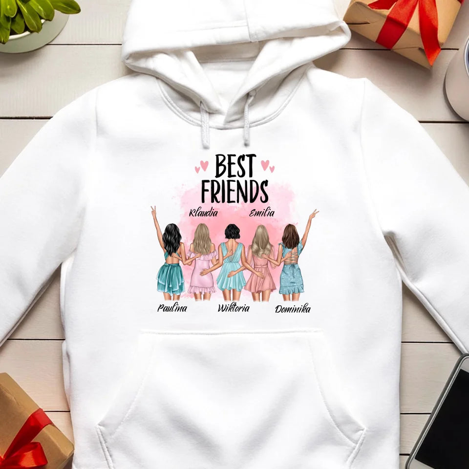 Bluza kangur personalizowana dla przyjaciółek "BEST FRIENDS", 2-5 osób