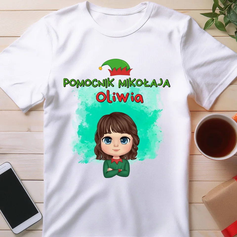 Koszulka dla Dziecka  "Pomocnik Mikołaja, Mikołajki, Święta"