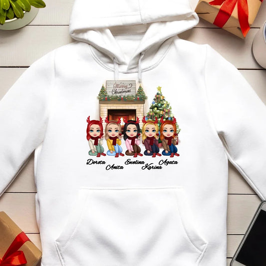 Bluza kangur dla Przyjaciółek "Świąteczne dziewczyny, 1-5osób", personalizowana