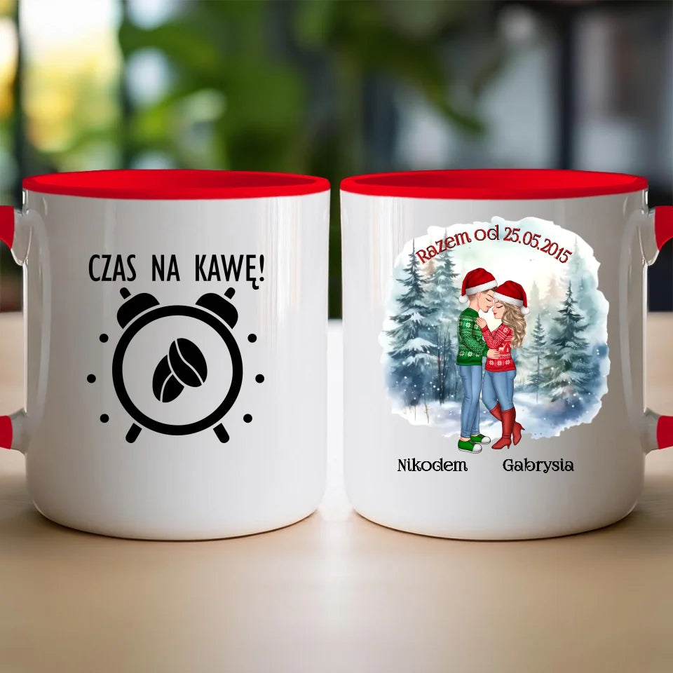 Kubek dla Pary "Świąteczna Para, Mikołajki", personalizowany