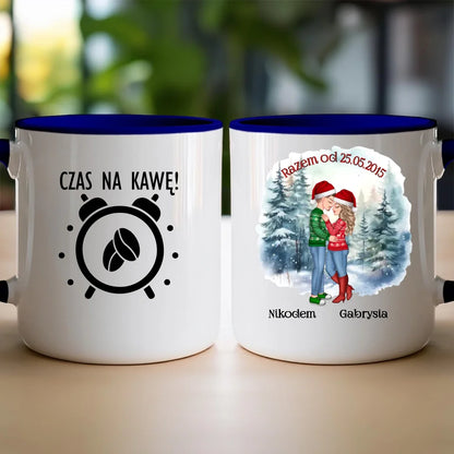 Kubek dla Pary "Świąteczna Para, Mikołajki", personalizowany