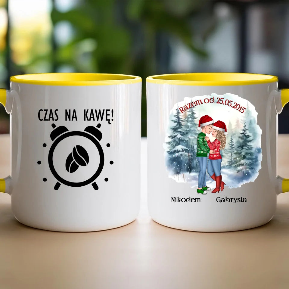 Kubek dla Pary "Świąteczna Para, Mikołajki", personalizowany