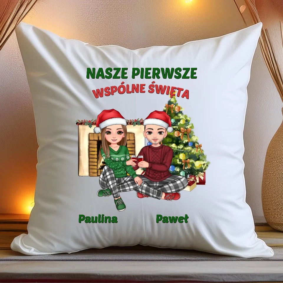 Poduszka personalizowana świąteczna dla par #56