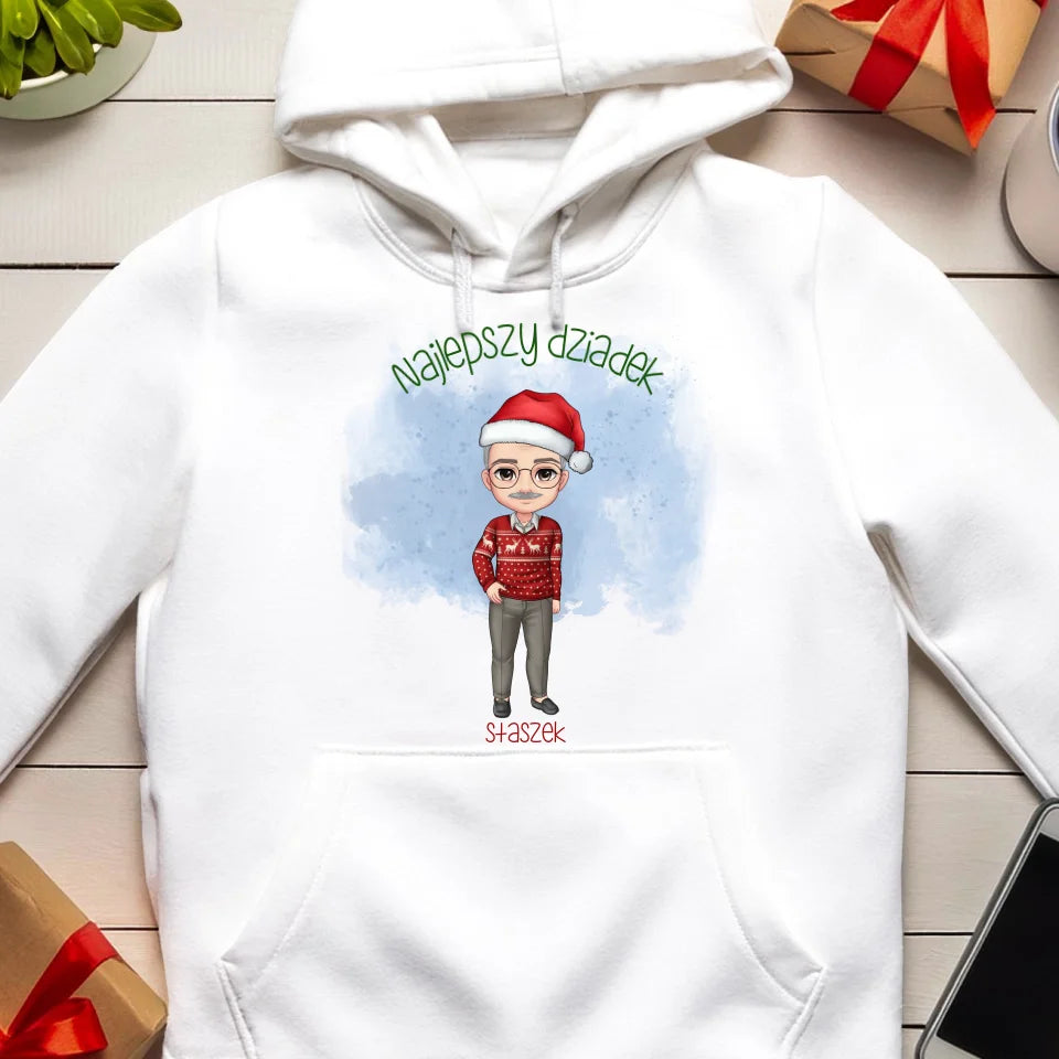 Bluza kangur na Święta "Najlepszy dziadek", personalizowana