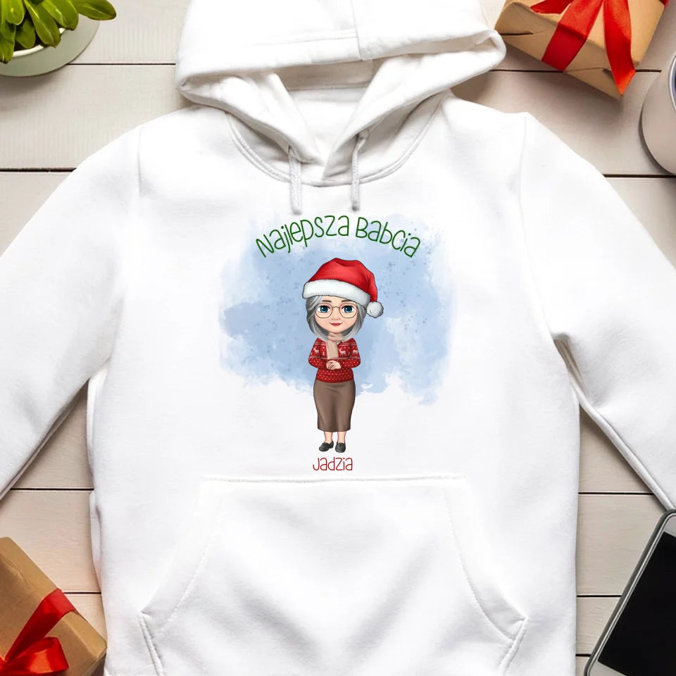 Bluza kangur na Święta "Najlepsza babcia", personalizowana